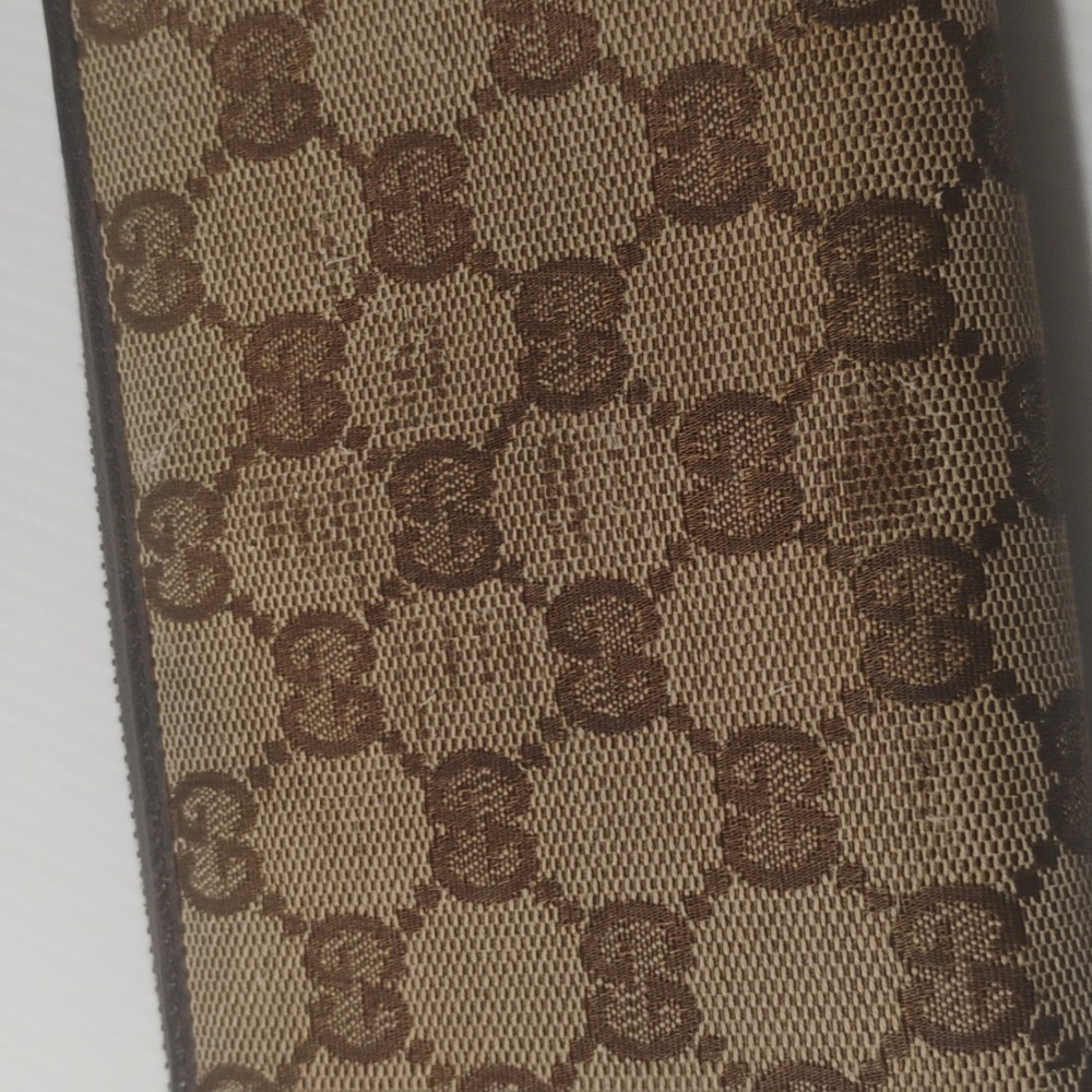 Gucci Beige/Ebony GG Canvas and Leather Zip Around Wallet - Picture 6 of 12